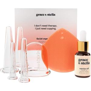 imageFacial Cupping 7Pc Set  Face Cupping Set  Facial Suction Cups With Jojoba Oil ampamp Cleansing Brush To Reduce Appearance Of Fine Lines  Face Suction Cup Set For Lymphatic Drainage by grace ampamp stella