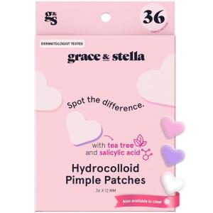 imagegrace ampamp stella Award Winning Acne Device  Pimple Patches for Face  FSA HSA Hydrocolloid Acne Patches  Absorbs Zits Reduces Redness  Cute Patches DermatologistTested Vegan Multishape 36 CountSelfLove 36Pack 