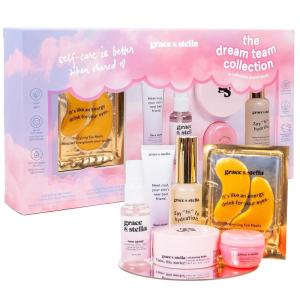 imagegrace ampamp stella Award Winning Skin Care Set  Gifts for Her  Travel Essentials with Under Eye Masks Serum Cleanser Lip Balm  Birthdays Bachelorette Bridesmaids Teen Gifts  Vegan Self CareThe Dream Team Collection