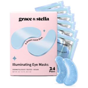 imagegrace ampamp stella Award Winning Under Eye Mask  Travel Size Toiletries  Bridal Shower Gifts  Gel Eye Patches for Dark Circles Puffy Eyes Wrinkles Undereye Bags  Vegan  Self Care 6 Pairs GoldBlue 24 Pairs