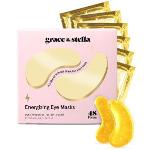 imagegrace ampamp stella Award Winning Under Eye Mask  Travel Size Toiletries  Bridal Shower Gifts  Gel Eye Patches for Dark Circles Puffy Eyes Wrinkles Undereye Bags  Vegan  Self Care 6 Pairs GoldGold 48 Pairs
