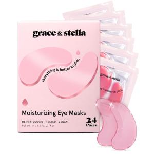 imagegrace ampamp stella Award Winning Under Eye Mask  Travel Size Toiletries  Bridal Shower Gifts  Gel Eye Patches for Dark Circles Puffy Eyes Wrinkles Undereye Bags  Vegan  Self Care 6 Pairs GoldPink 24 Pairs