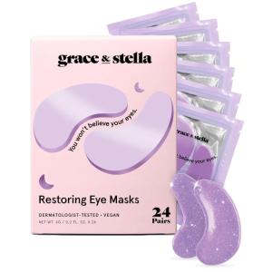 imagegrace ampamp stella Caffeine Under Eye Patches  Awakening Eye Patches for Puffy Eyes and Dark Circles  Under Eye Mask Patches with Niacinamide ampamp Hyaluronic Acid  Vegan CrueltyFree Bronze 24 PairsPurple 24 Pairs