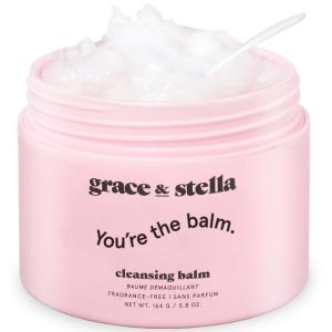 imagegrace ampamp stella Makeup Remover Cleansing Balm  Hydrating Facial Cleanser with Vitamin E for Soft Nourished Skin  Melt Stubborn Waterproof Make Up Mascara Eye Liner  Vegan Skincare 102g 43 ozCleansing Balm 164 g