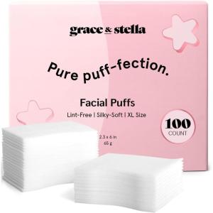 imagegrace ampamp stella Face Pads for Toner Essence and DIY Mask 100 Count  Soft LintFree Makeup Remover Pads  Durable XL Facial Pad for Skincare  Vegan CrueltyFreePack of 100